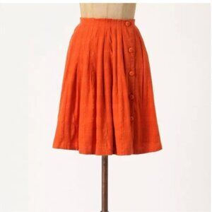 Anthropologie Postmark Darlene Dobby orange cotton skirt 6